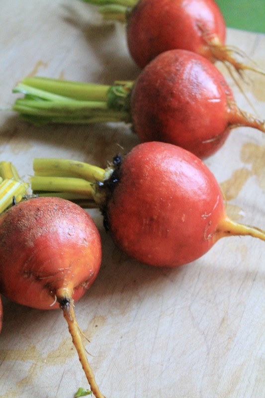 prep wash and trim the golden beets