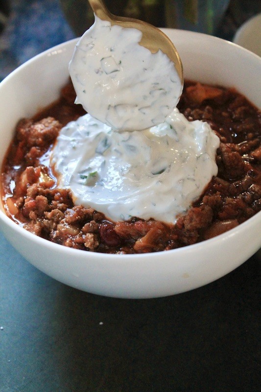 sour cream chili topping