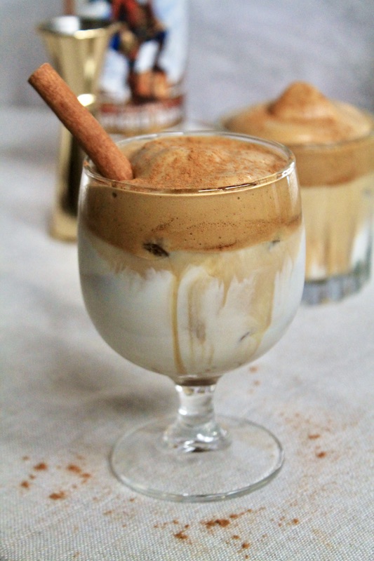 whipped dalgona coffee with rum