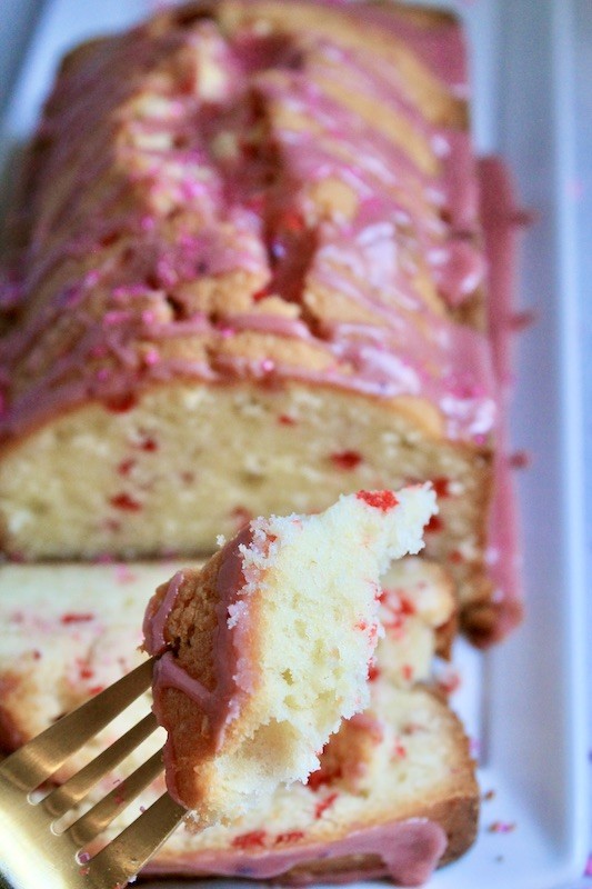 Cupid's Kiss Valentine Glazed Pound Cake