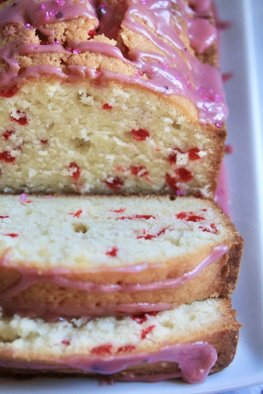 Cupid's Kiss Valentine Glazed Pound Cake