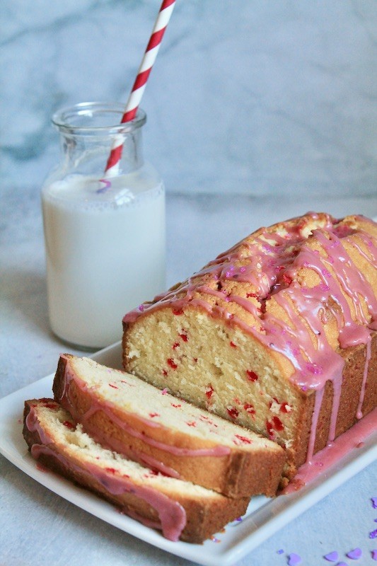 Cupid's Kiss Valentine Glazed Pound Cake