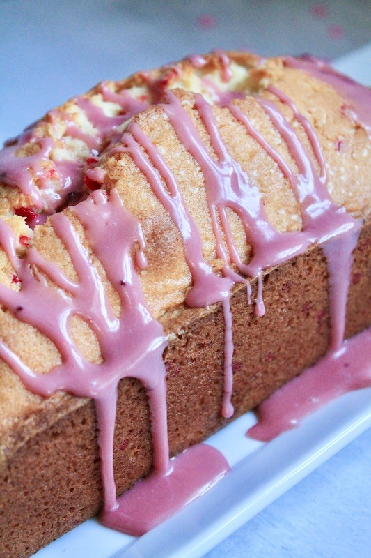 pink glazed sprinkled confetti cake for valentines day