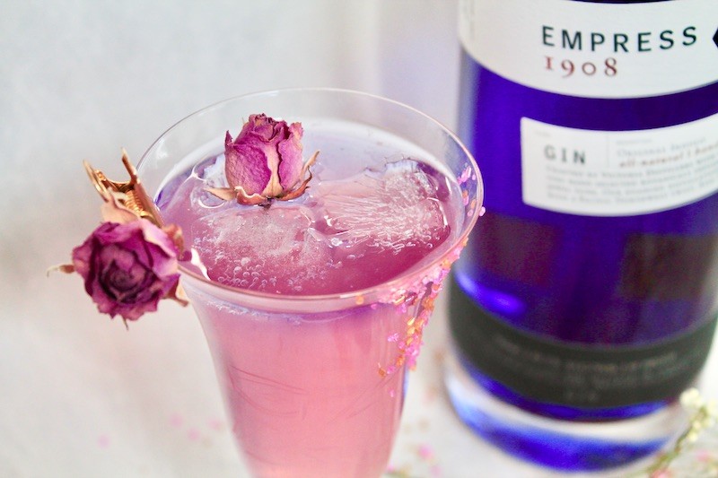 make a sparkling valentines day cocktail with empress gin and rosé
