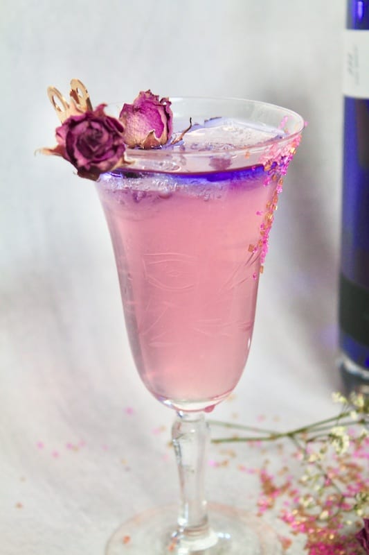 pink rose empress gin cocktail