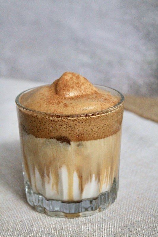 easy whipped coffee with rum and cinnamon