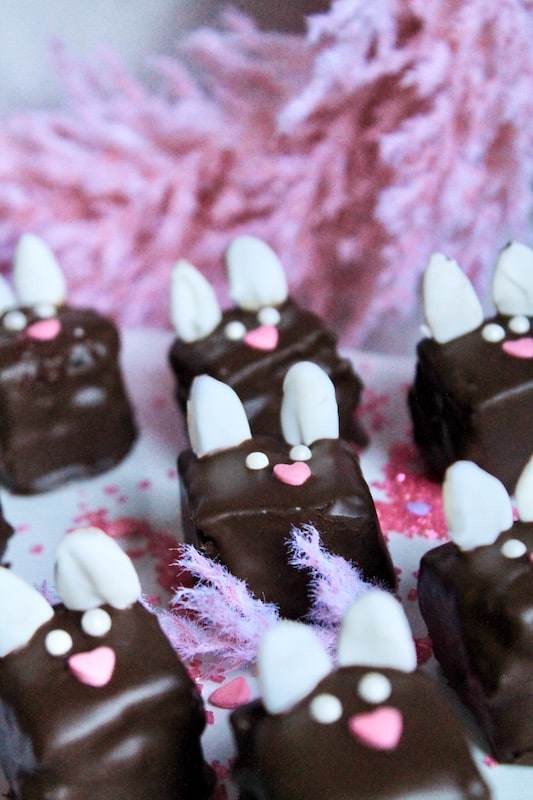 decadent chocolate bunny ear bites