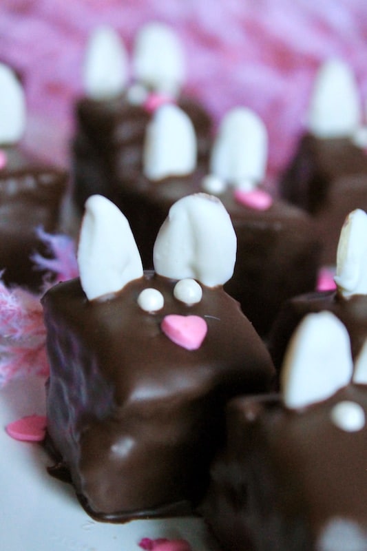 decadent chocolate bunny ear bites