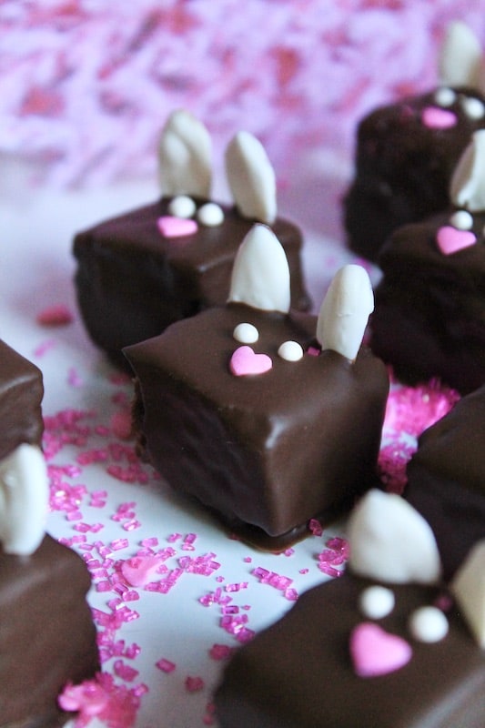 decadent chocolate bunny ear bites