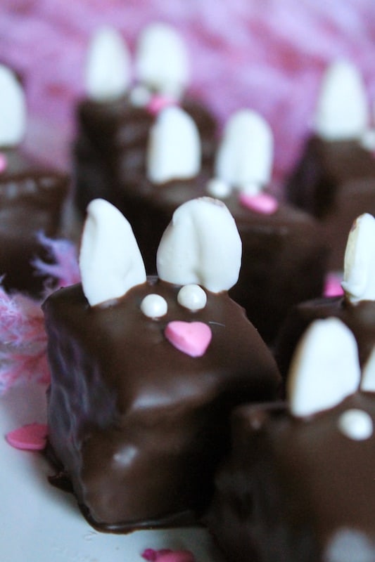 decadent chocolate bunny ear bites