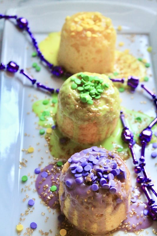 Quick Lemony Mardi Gras Mini Cakes