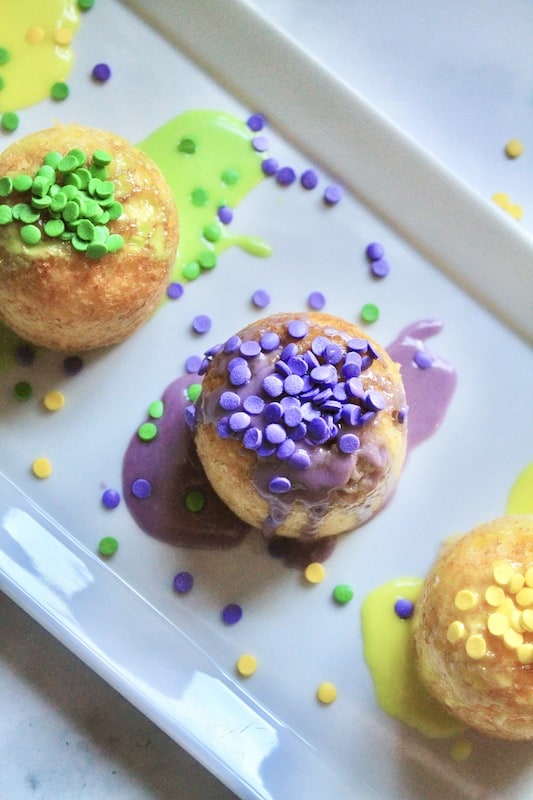 Quick Lemony Mardi Gras Mini Cakes