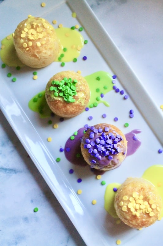Quick Lemony Mardi Gras Mini Cakes