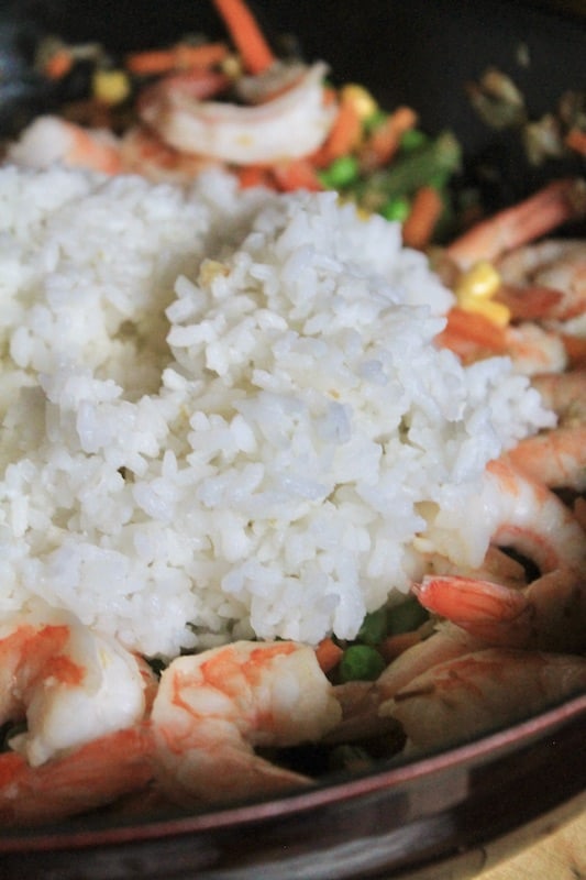 vegetable shrimp fried rice