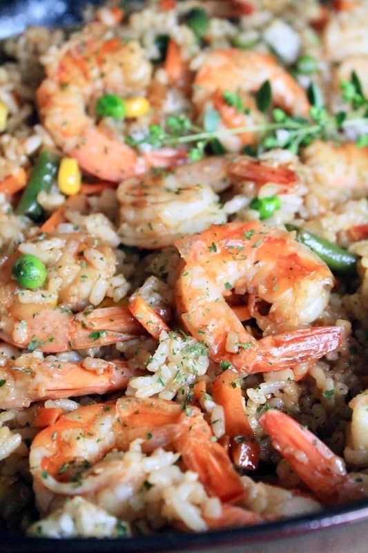 easy shrimp fried rice with frozen vegetables