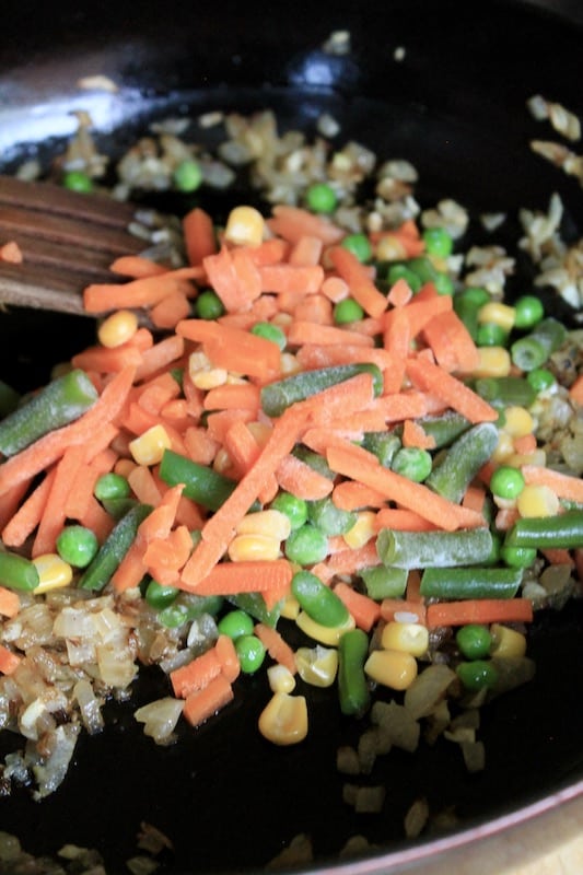 rice and mixed vegetables