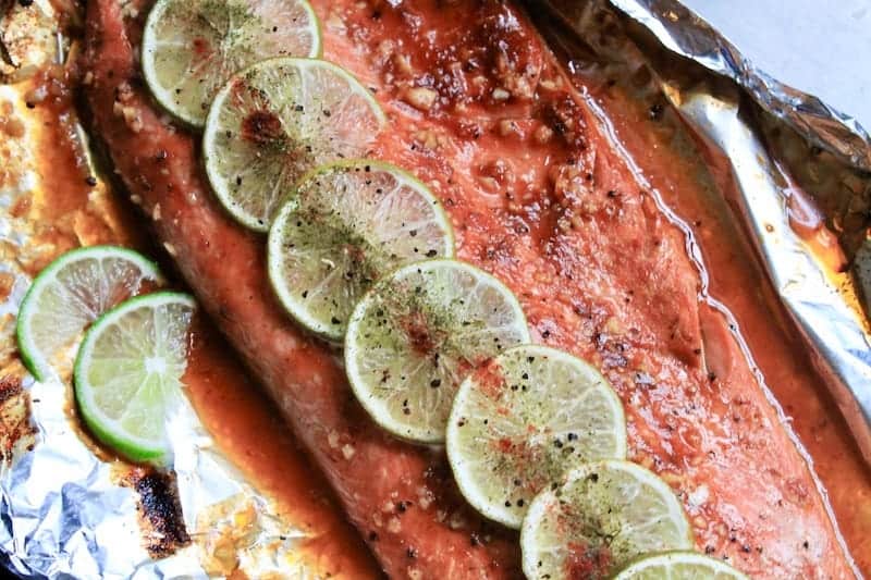 sweet chili maple lime foil baked wild salmon
