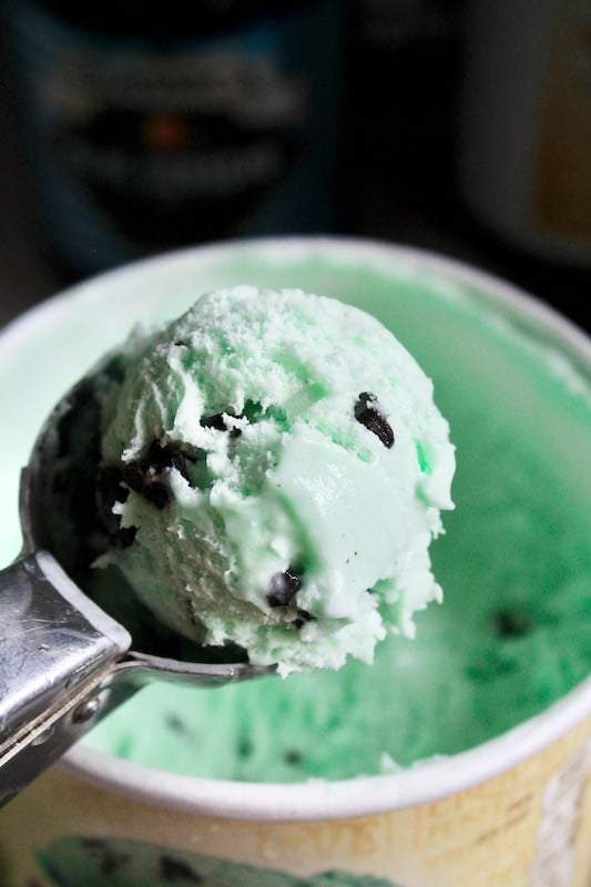 mint chocolate chip ice cream shake