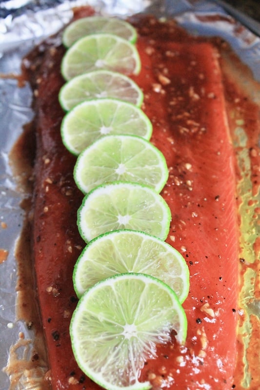 fresh lime slices over easy salmon foil baked fillet