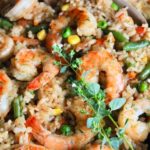 easy shrimp fried rice with mixed vegetables