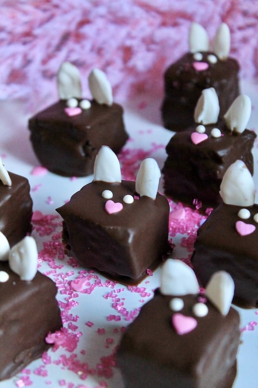 dip easter chocolate brownies into melted chocolate