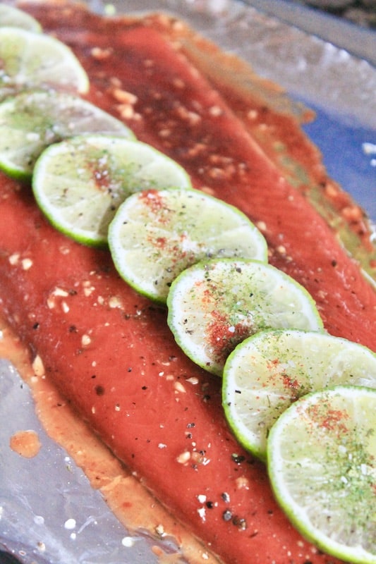 marinade salmon fillet with easy sweet maple chili lime sauce