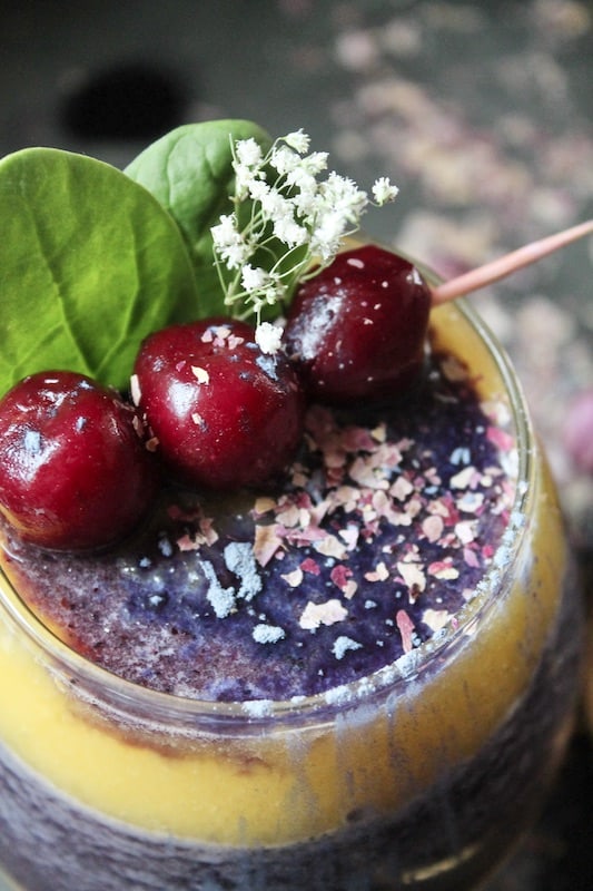 easy healthy antioxidant rich mango cherry smoothie