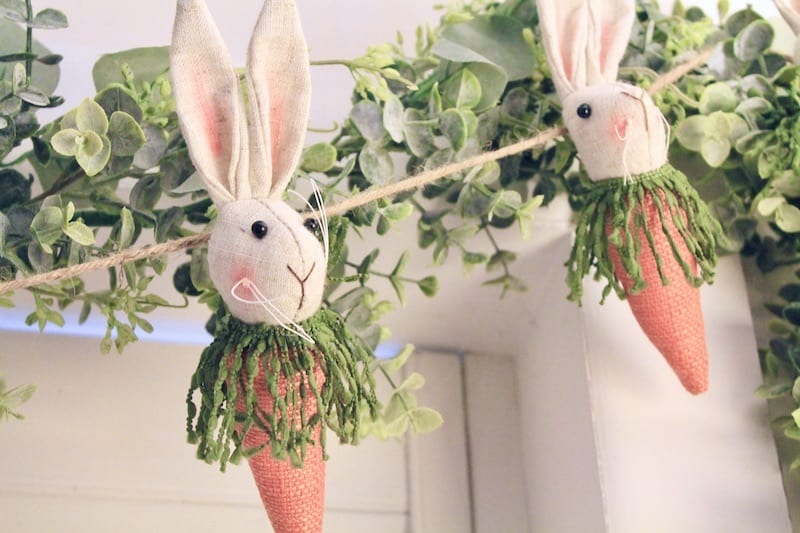 easy easter garland decor for mantel or window