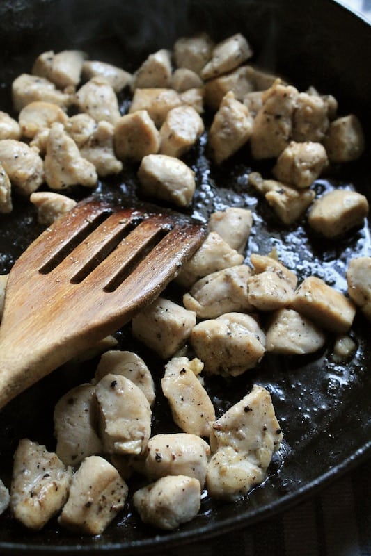 cook seasoned chicken pieces in the juices from the bacon 