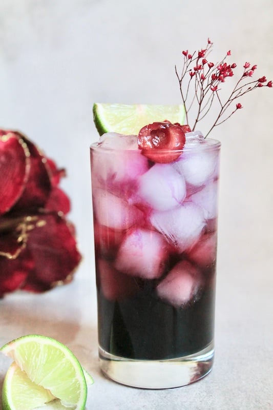 cherry soda tequila fizz cocktail