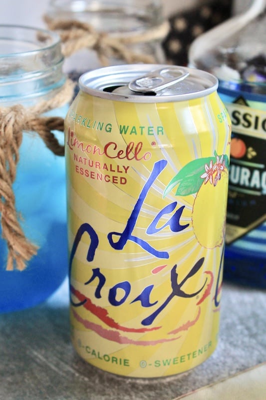 add la croix sparkling water to fourth of july wine cocktail