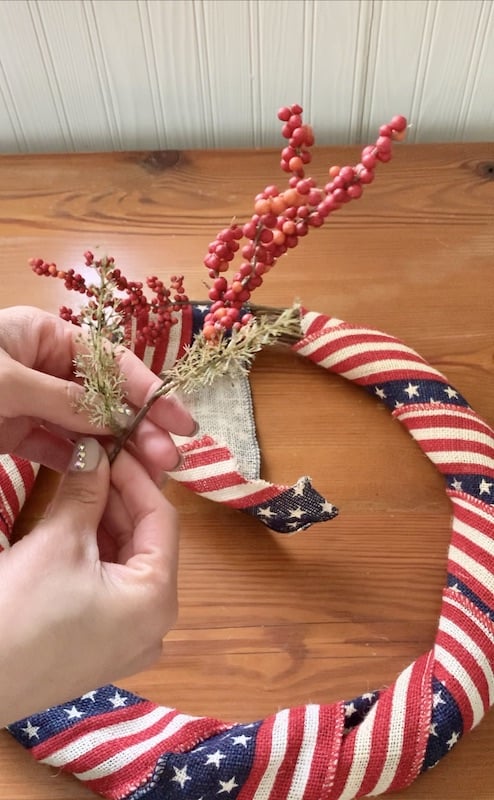 add dried flowers in red white or blue