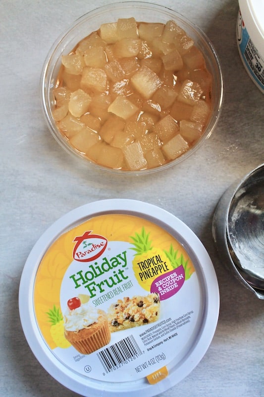 rum soaked pineapple for an easy banana bread 