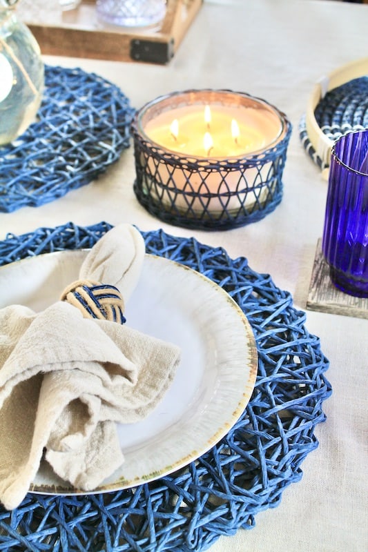 blue outdoor table setting ideas