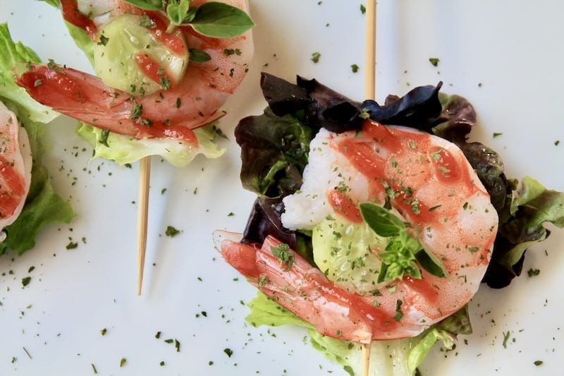 shrimp on a stick skewer appetizer 