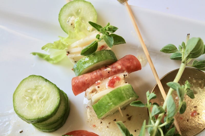 salad on a stick appetizer
