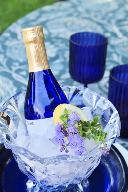 champagne bucket elegant outdoor table entertaining ideas