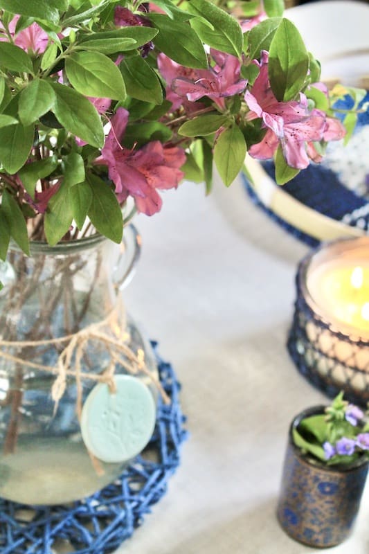 add fresh flowers to your outdoor patio summer table