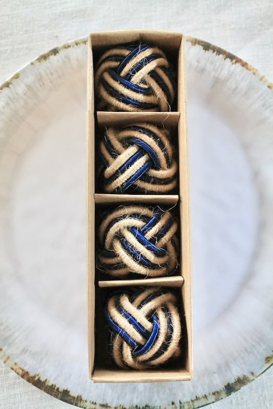 sigrid olsen napkin rings for blue table
