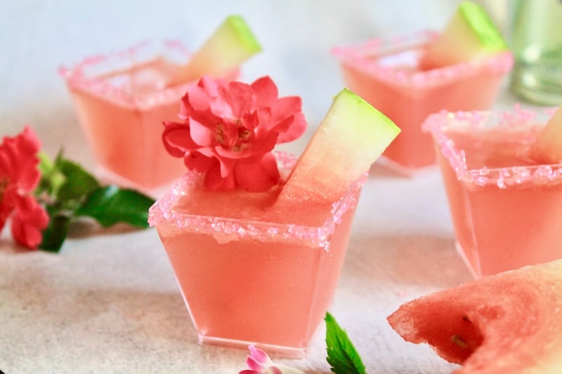 simple fresh watermelon vodka shots