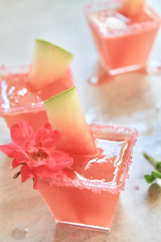 easy fresh watermelon green apple vodka shots