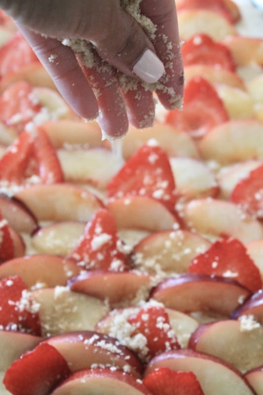 sprinkle sugar on the tart