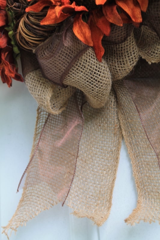 burlap bow wreath for fall
