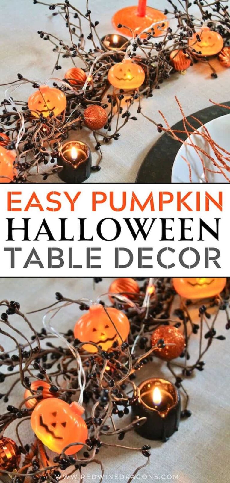 Festive Light Up Pumpkin DIY Halloween Garland Table Decoration