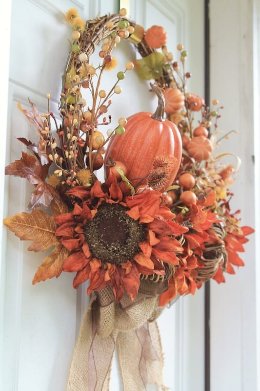 how to make a pumpkin wreath
