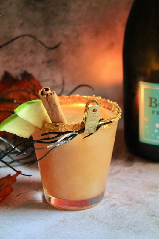 prosecco and fireball whiskey halloween drink