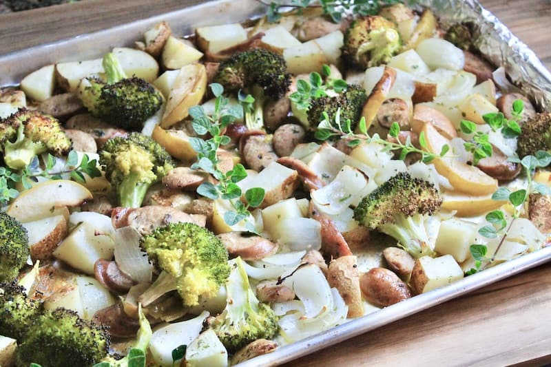 easy sheet pan chicken sausage recipe