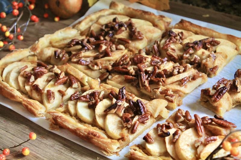 enjoy puff pastry apple tart warm with ice cream