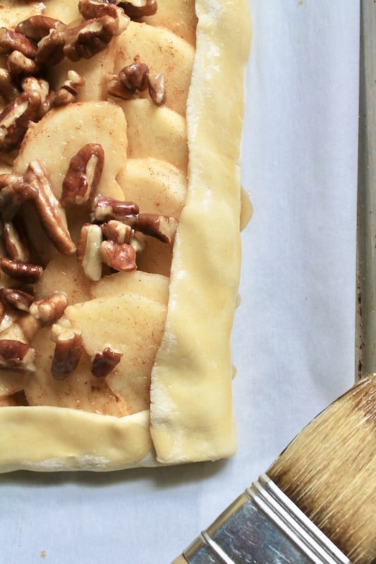 brush tart edges with buttery maple syrup juices left behind