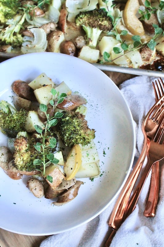 fall dinner idea sausage and apples